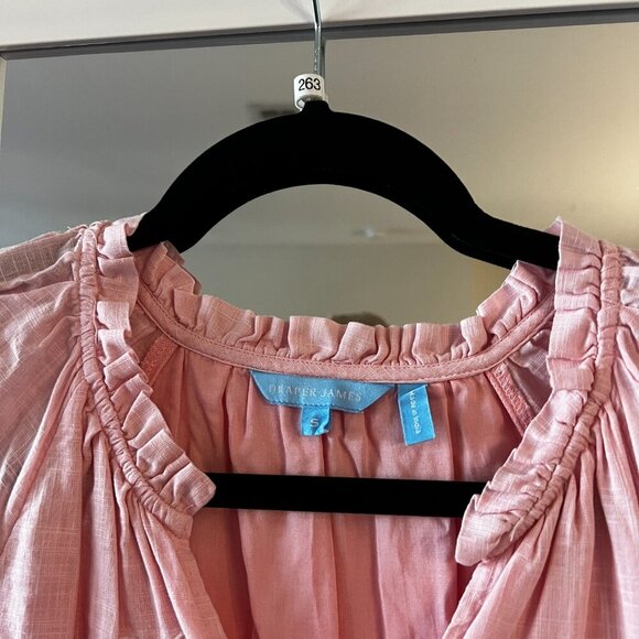 263 Draper James Tie Waist Midi Dress in Pink Embroidered Floral Size Small - Picture 3 of 4